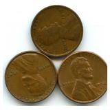Group of 3 Lincoln Wheat Cents