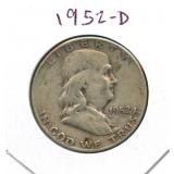 1952-D Franklin Silver Half Dollar