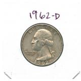 1962-D Washington Silver Quarter