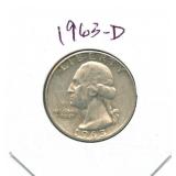 1963-D Washington Silver Quarter