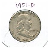 1951-D Walking Liberty Silver Half Dollar