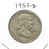 1953-D Walking Liberty Silver Half Dollar
