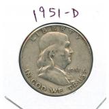 1951-D Walking Liberty Silver Half Dollar