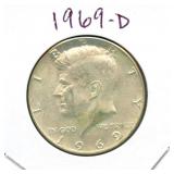 1969-D Kennedy Half Dollar - 40% Silver