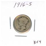 1916-S Mercury Silver Dime