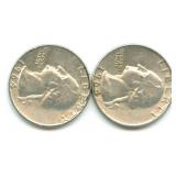 (2) 1964-D Washington Silver Quarters