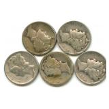 (5) Mercury Silver Dimes