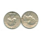 (2) 1964-D Washington Silver Quarters