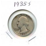 1935-S Washington Silver Quarter