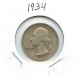 1934 Washington Silver Quarter