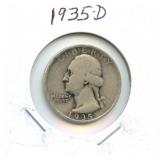 1935-D Washington Silver Quarter