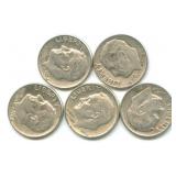 (5) Roosevelt Silver Dimes