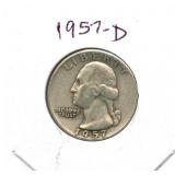 1957-D Washington Silver Quarter