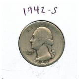 1942-S Washington Silver Quarter