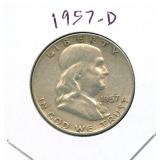 1957-D Franklin Silver Half Dollar