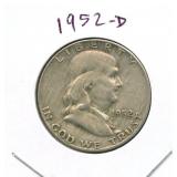 1952-D Franklin Silver Half Dollar