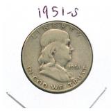 1951-D Franklin Silver Half Dollar