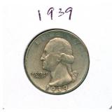 1939 Washington Silver Quarter