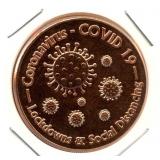 1 oz .999 Pure Copper Round - Coronavirus Covid