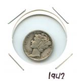 1942 Mercury Silver Dime