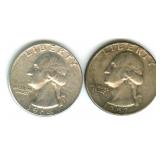 Pair of Washington Silver Quarters: 1957-D &