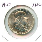 1960 Franklin Uncirculated Silver Half Dollar