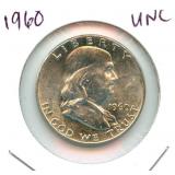 1960 Franklin Uncirculated Silver Half Dollar