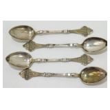 4 Spoons with 830 Sterling Silver - 41.32 grams