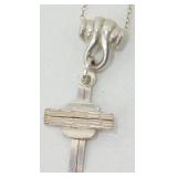 Unique Sterling Cross Pendant on 925 Italy Chain