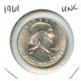 1961 Franklin Uncirculated Silver Half Dollar