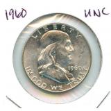 1960 Franklin Uncirculated Silver Half Dollar