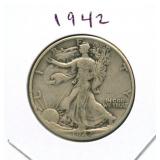 1942 Walking Liberty Silver Half Dollar