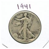 1941 Walking Liberty Silver Half Dollar