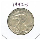 1942-S Walking Liberty Silver Half Dollar