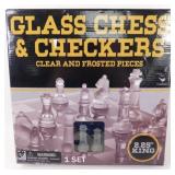 Glass Chess & Checkers Set - New