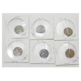 6 Wheat Pennies: 1913, 1920, 1937, 1941, 1956-D &