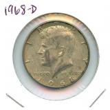 1968-D Kennedy Silver Half Dollar - 40% Silver
