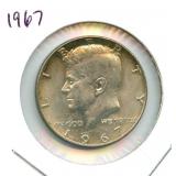 1967 Kennedy Silver Half Dollar - 40% Silver