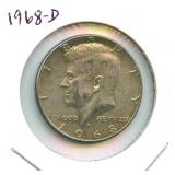 1968-D Kennedy Silver Half Dollar - 40% Silver