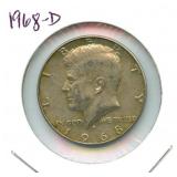 1968-D Kennedy Silver Half Dollar - 40% Silver
