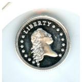 One Gram ï¿½Flowing Hair Designï¿½ Silver Round  .999