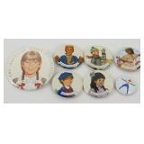 7 Vintage American Girls Buttons