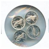 (4) 1 gram Silver Alligator Rounds