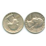 (2)  1964-D Washington Silver Quarters