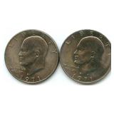 1971 & 1971-D Eisenhower Dollar Coins