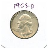 1958-D Washington Silver Quarter
