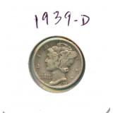 1939-D Roosevelt Silver Dime