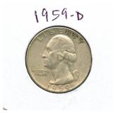 1959-D Washington Silver Quarter