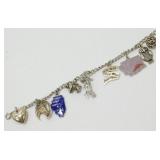 Vintage Sterling Silver Charm Bracelet - 7ï¿½,