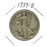1939-D Franklin Silver Half Dollar